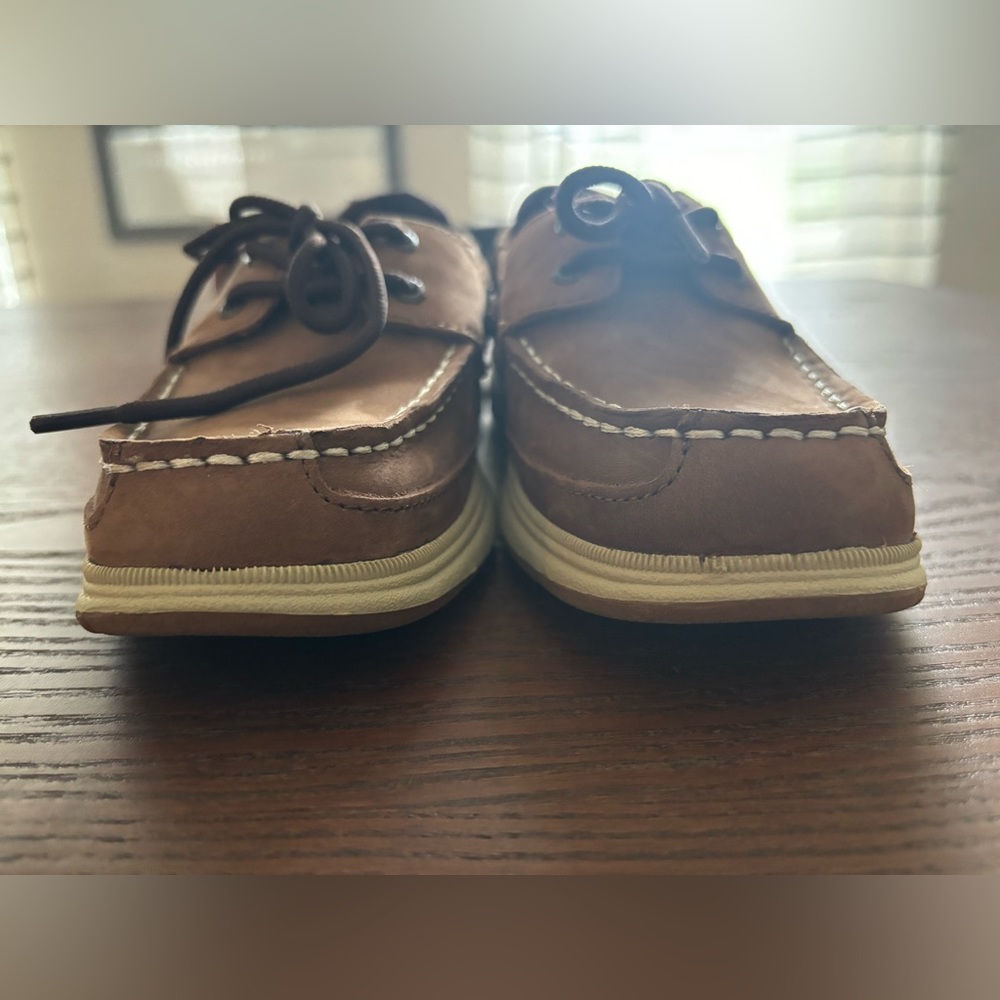 Boy’s Sperry Top Sider Boat Shoes Lanyard Brown Size 3 - Picture 10 of 11